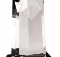 Crystal Star Column on Black Pedestal Base