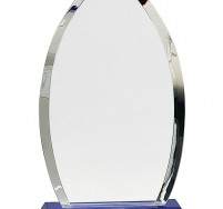 Crystal Oval on Blue Pedestal Base