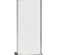 Clear Crystal Eagle Tower on Black Pedestal Base