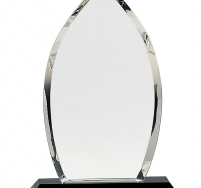 Clear Crystal Oval on Black Pedestal Base