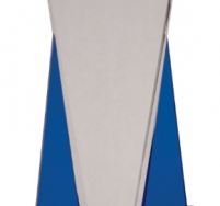 Blue/Clear Wedge Crystal on Blue Pedestal Base