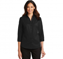 L665  Port Authority® Ladies 3/4-Sleeve SuperPro™ Twill Shirt